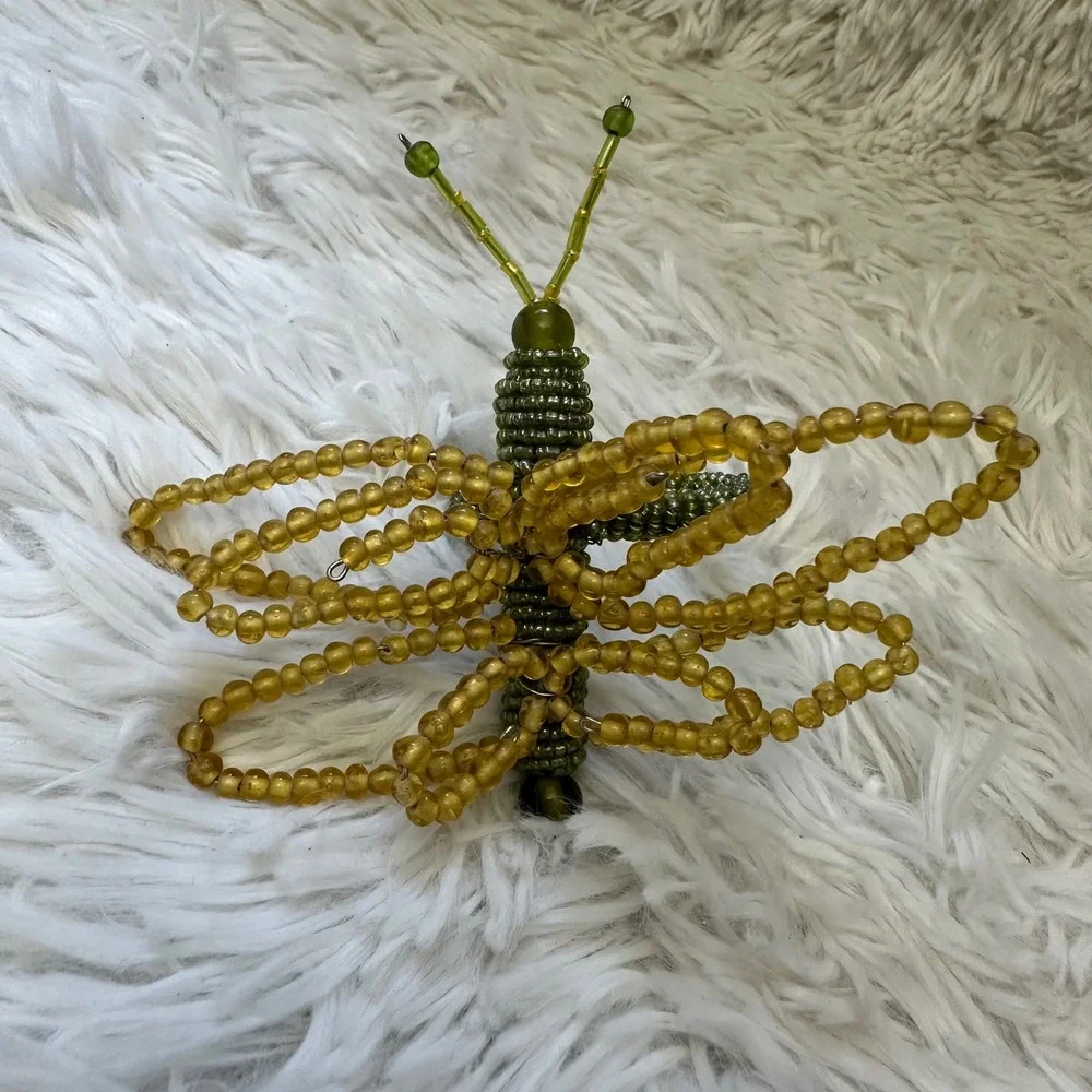 Pottery Barn 3 Piece Beaded Garden Bug Napkin‎ Holders